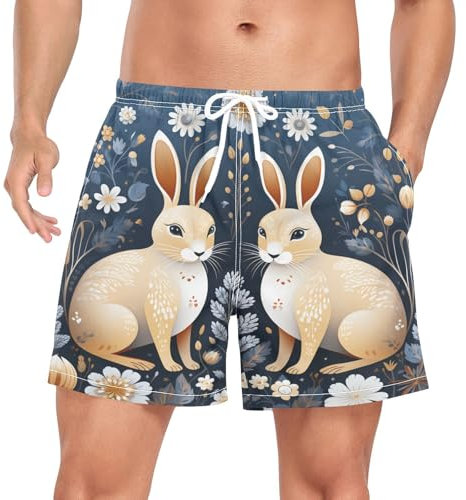 NYYYTTTEU Süßer Osterhase Unterwäsche Atmungsaktiv Weiche Boxershorts für Junge Männer(2Pack)
