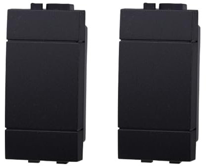 Tappo, falso polo, confezione 2pz, Modulo nero, Compatibile Con BTicino Living, frutti, interruttori, pulsanti, deviatori, dimmer, sensori, PIR, buzzer, Per Placche originali e compatibili