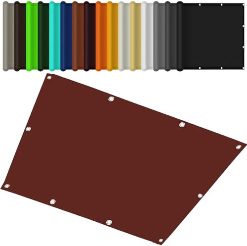 Tenda a Vela Parasole Rettangolare 200 x 300 cm Tenda da Sole con Occhielli Antivento Protezione UV Regola Temperatura Antistrappo per Balcone, Terrazza, Rosso Ruggine