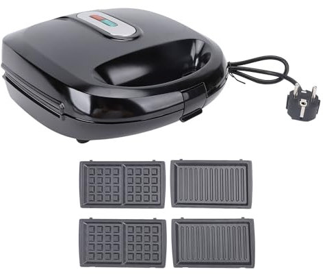 3 In 1 Frühstückshersteller, Multifunktional Integrierte Design -Frühstücksmaschine Kombiniert Panini Press Waffelhersteller und Eierkocher Nicht -Stick -Beschichtung