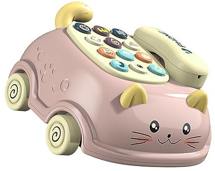 TOYANDONA 1 Satz Simuliertes Telefon Telefon Musikalisches Telefon Musik Kinderspielzeug pädagogisches Sprachtelefon Elektronisches Bauteil rot