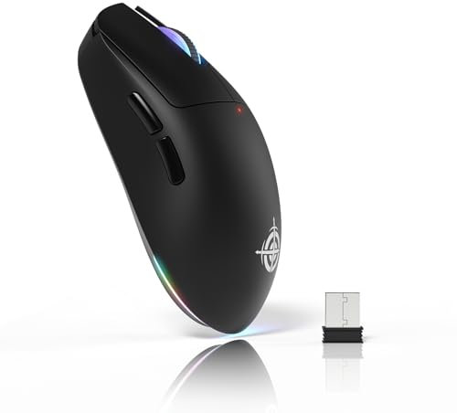 MAGIC-REFINER G6 Souris Gaming sans Fil, 24000 DPI, Capteur PAW3311, Bluetooth/2.4G/USB-C Filaire, Barre Lumineuse RGB, Design léger 72g, Autonomie de 200 h, pour PC/Mac, Noir