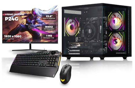 Gaming PC 24 165Hz Bundle AMD Ryzen 5 4500 Processor Nvidia RTX 3050 6GB Graphics Card - 16GB 3200MHz Ram - 1TB NVMe SSD - 550W PSU - Windows 11 - WiFi - Mini Nem 3 - Asus TUF K1 & M3