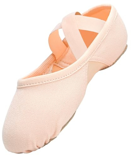Scarpe da Balletto Bambina Donna Elasticizzata Suola Divisa Scarpette Danza