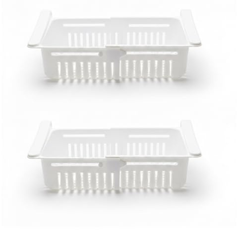 HAC24 2er Set Kühlschrankkorb zum Hängen Kühlschrank Organizer Verstellbar 20,5 – 28,5 cm Aufbewahrungsbox