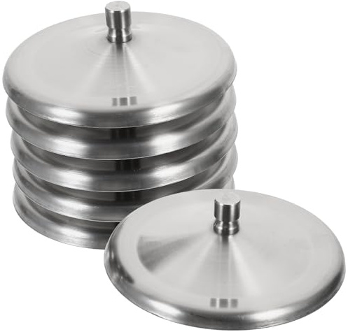 MAGICLULU 6 Pcs 9. 5cm/3. 7inch Stainless Steel Cup Cover Coffee Mug Cap Metal Universal Lid for Hot Tea Home Kitchen Camping