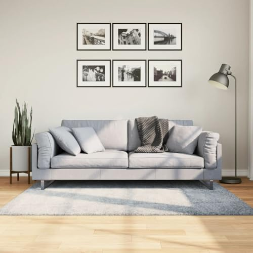 Tonture Shaggy-Teppich Pamplona Hochflor Modern Blau 120x170 cm, 100% Polypropylen, weicher Flokati Teppich, 30mm Florhöhe, Oeko-TEX Zertifiziert, ideal für Wohnzimmer, Schlafzimmer