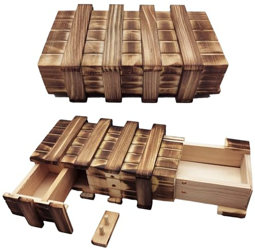2 Stück Magische Rätselbox, Holz Geschenkbox mit Geheimfach, Knifflige Puzzlebox, Magische Geschenkbox Geldgeschenke Puzzle Box für Geschenk Schmuck Geld, Hochzeit Geburtstag Geschenk klein Puzzle