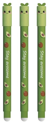 EBERHARD FABER - Tintenroller radierbar Fruity Erase It Avocado | 3 Gelschreiber blau 0,7 mm