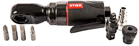 STIER Multifunktions-Ratschenschrauber-Satz 32-M, Bithalter 1/4 Zoll, Multifunktions-Einsteck-Vierkant 1/4 & 3/8 Abtrieb, Stecknippel 1/4 Zoll, Phillips- Schlitz-Bits