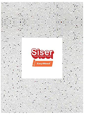 A4 Vinyl Sheets - Siser Easyweed - HTV Iron On Heat - White Glitter - Choose Quantity (1 x White Glitter - A4 Sheet HTV)