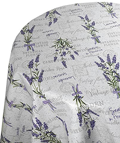 Wachstuchtischdecke Wachstuch Tischdecke Gartentischdecke Rund Oval Lavendel Provence Oval 130 x 160 cm abwaschbare Wachstischdecke