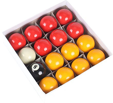 BALLSHOP Pool Balls Set Full Size Standard Size Pool Table Balls UK Regulation Red-Yellow Quality Competition Match