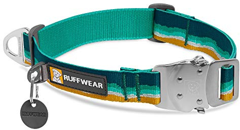 RUFFWEAR Top Rope Hundehalsband, Reflektierendes Halsband mit Metallschnalle für den Täglichen Gebrauch, Meeresschaum, 28–36 cm
