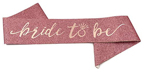 Oblique Unique® Schärpe Bride to Be in Roségold mit Glitzereffekt für JGA Junggesellinnenabschied Hochzeit Hen Party Accessoire für Damen Frauen