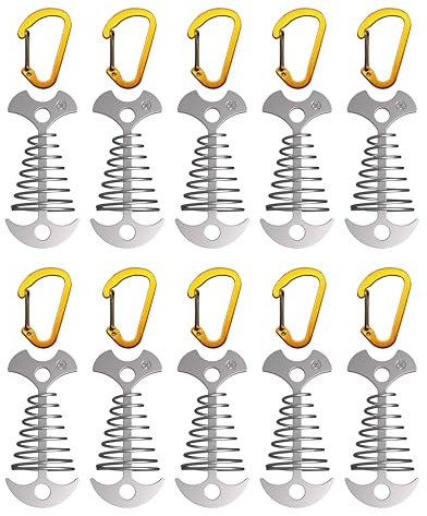 NACETURE Deckanker Heringe mit Karabinern – Spannanker für Seil, Zelt, Zelt, Zelt, Zelt, Zelt, Zelt, Zubehör, 10 Stück
