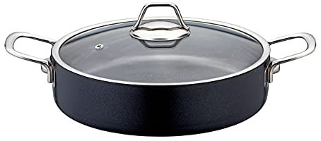 Zest Gusto Non-Stick Granite 24 Cm Shallow Casserole with Glass Lid (2.75 Lt)