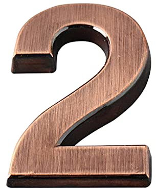 Zayookey Numéros de Maison Autocollants 7cm Moderne Numéro de Porte Plaques de Numéros de Boîte aux Lettres 3D Adhesive House Number Sign (number 2)