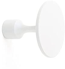 Gedotec Crochet de Vestiaire en Metal | FLOID | Portemanteau mural dimensions : (H x L) 60 x 60 mm | 1 Pièce crochet rond | Blanc Mat | Portemanteau inoxydable | bouton en métal - bouton en acier