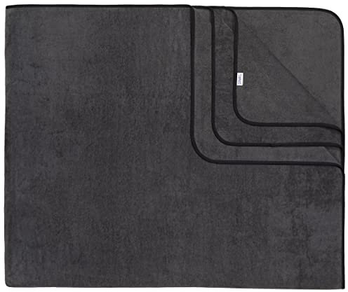 Sowel® Strandtuch XXL, 200x160 cm, Partner und Familien Badetuch, Groß, 100% Bio-Baumwolle, Flauschig, Frottee, Velours, Damen und Herren, Anthrazit/Schwarz