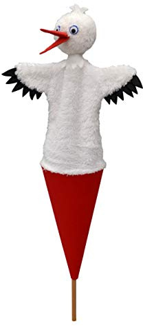 Marionette Handpuppe Tierhandpuppen Storch 55 cm, Ideal für Puppentheatre und Rollenspiele, für Kinder Baby Jungen Mädchen