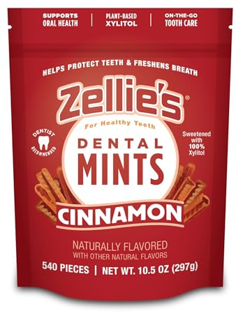 Zellies Zuckerfreie Pfefferminzbonbons mit Xylitol | Gentechnikfrei, kalorienarm, glutenfrei, vegan und koscher (Zimt, 540 Stück (1er-Pack))