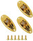 Unxuey 3PCS Gold Boat Style 1/4(6.35mm) Loaded Guitar Pickup Output Input Jack Plug Socket for Fender Strat Electric Guitar