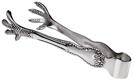 Pince à Glace Vintage en Forme de Griffe d'aigle en Acier Inoxydable 304, Petite Pince à Nourriture en Forme de Cube de Sucre pour café, Argent