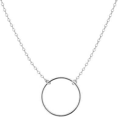 Kritz Damen Halskette Kreis Unendlich Silber - Schmuck Kreis Anhänger mit Verstellbare Kette - Schmuck Mode Geschenk für Frauen