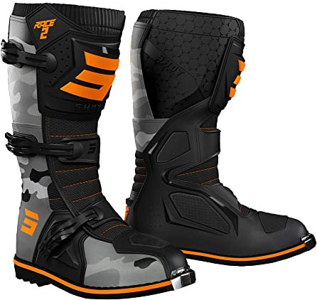 SHOT, paio di stivali da motocross RACE 2 camo neon orange, 48