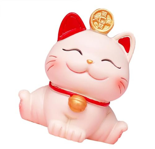 Gatto di Benvenuto, Mini Gatto Sventolante Cinese Maneki Neko Fortuna Gatto Fortunato Giapponese Gatto Fortunato Simpatico Gatto Arredamento Buona Fortuna Ricchezza Gatti(04)