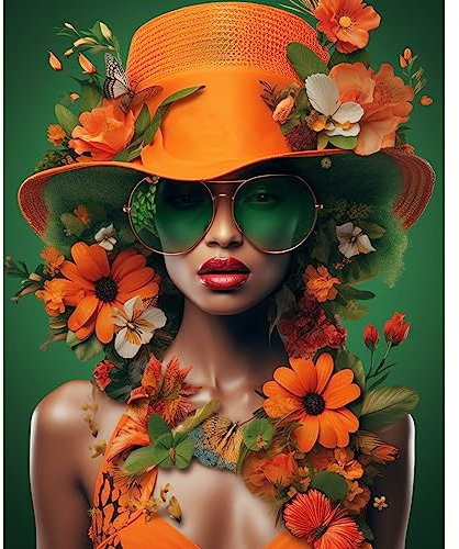 Eleganter Hut Frau Bild Malen nach Zahlen für Erwachsene Studenten Anfänger Geschenk Ölgemälde Kits auf Leinwand mit Pinseln Acrylpigment Digitales Gemälde für Zuhause Zimmer Wanddekoration