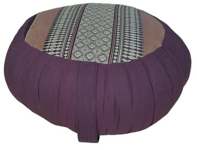 Longway-Buddha Yogakissen Rundes Yogakissen Zafu Meditationskissen Sitzkissen Dekokissen 38x14 cm Kapok Füllung