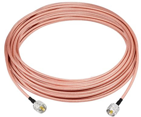 Superbat CB Radio Antenna Cable High Power 50ft PL-259 UHF Male to Male CB Coax Cable RG142 Cable for HAM Radios Analyzer Dummy Load SWR Meter
