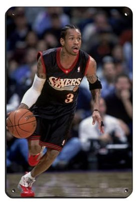 Basketballspieler Allen Iverson Poster (3) Blechschild Vintage Metall Pub Club Cafe Bar Home Wandkunst Dekoration Poster Retro 20 x 30 cm