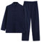 G-LIKE Costume traditionnel chinois d'arts martiaux pour homme Kung Fu Tai Chi Classique Tangzhuang Chemise Pantalon Tenue d'entraînement, bleu marine, M