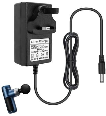 Universal Massage Gun Charger Adapter Replacement 24V Power Supply 0.5A AC Wall Charger 100V~240V AC to DC 24 Volt 500mA with LED Indicator, Wide Voltage Adaptability Charging