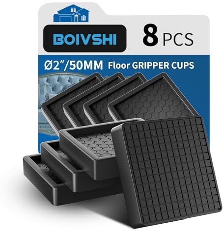 Ø 50mm Möbel Anti-Rutsch-Pads, Sofa Füße Pads, Dicke Gummi-Möbel Untersetzer, Heavy Duty Cushions, verhindern Kratzer & Schäden Hartholz Boden Bett, Stuhl Protektoren, 8 Pcs Platze Schwarz
