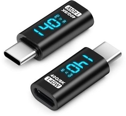 AIYEEN Adaptador Extensor de Pantalla LED USB C, extensión de Cable de Base Corta de 140 W Tipo C 8K@60Hz PD3.1, USB-C Macho a Hembra Thunderbolt QC y Transferencia de Datos de 40 Gbps (Paquete de 2)