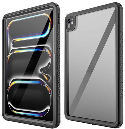 ANROD pour iPad Pro 11-Pouce M4 (2024) A2836/A2837/A3006 Étui étanche, IP68 Étui de Protection Joint Complet du Corps Mince Antichoc Étanche Transparent Coques pour iPad Pro 11'' M4 2024