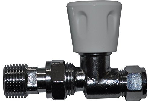 Pack of 5-10mm Straight Radiator Valve - Genbra (Known as 10mm Straight Radiator valves/microbore Radiator valves/Radiator valves 10mm / Straight Radiator valves Also Available in 15mm)
