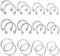 GUTERTOP 24 Stück Septum Piercing Silber, Hufeisen Piercing, Piercing Ring 6-12mm, Nasenpiercing Ring Chirurgenstahl Knorpel Creolen Silber