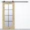 SEART Holzschiebetür in Eiche Mirror (roh), Tür mit Spiegel, Sprossen 90x210 cm