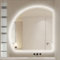 InnoMirroK Half Moon Intelligenter Badezimmerspiegel, Rahmenloser Beschlagfreier Kosmetikspiegel mit Touch-Schalter und LED Beleuchtung, Weißes/Neutrales/Warmes Licht 80cm(Right Under Cut,70cm/27.6)