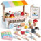 Carrito de Helado de Madera Con Juguetes, Camión de Comida, Accesorios de Cocina Con Polo, Cuchara y Menú - Regalo Para Niñas y Niños de 3 a 6 Años