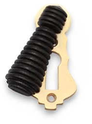 Infinity Decor Vintage Style Solid Brass Ebonised Wood Beehive Reeded Escutcheon Door Lock Keyhole Cover in Polished Brass Finish - for Front Doors