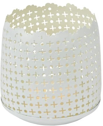Lambert Windlicht Eisen Natur, innen Weiss H 11 D 11 cm 60040646 SK
