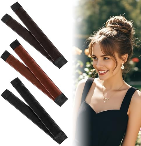 simarro 3 Stück Dutt Maker, Easy Hair Bun Maker Flechthilfe Haare Mädchen Damen Haarknotenmacher Französisch Haar Donut Snap Roll Bun Werkzeug(Hellbraun+Dunkelbraun+Schwarz)
