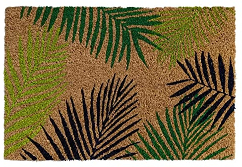 Kokosmatte 'Leaf' mit Blattmuster - 50x80 cm