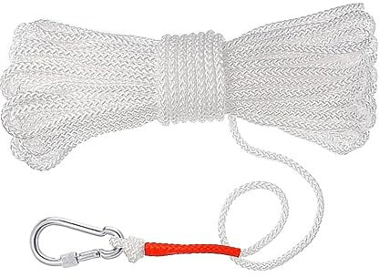 Braided Line Corde de sauvetage avec crochet à ressort pour bouée de sauvetage creuse Corde d'escalade 15 m